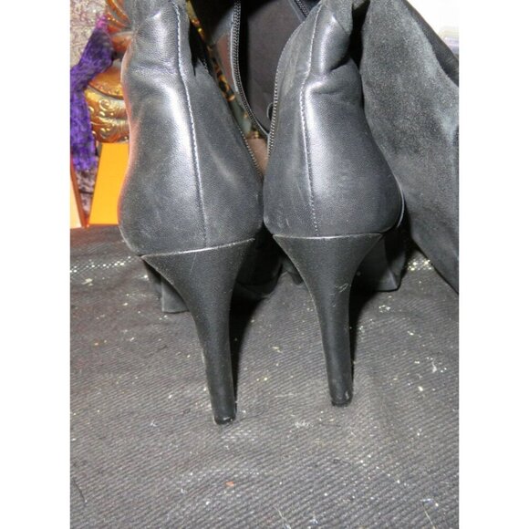 Antonia Melani Mixed Italian Suede and Leather Heeled Knee Boots size 10 - Picture 4 of 9